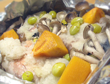 「鮭と秋の味覚のカルトッチョ」なる料理に初挑戦