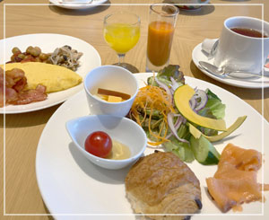 「ウェスティン都ホテル京都」の朝御飯。洋食も美味しいです。